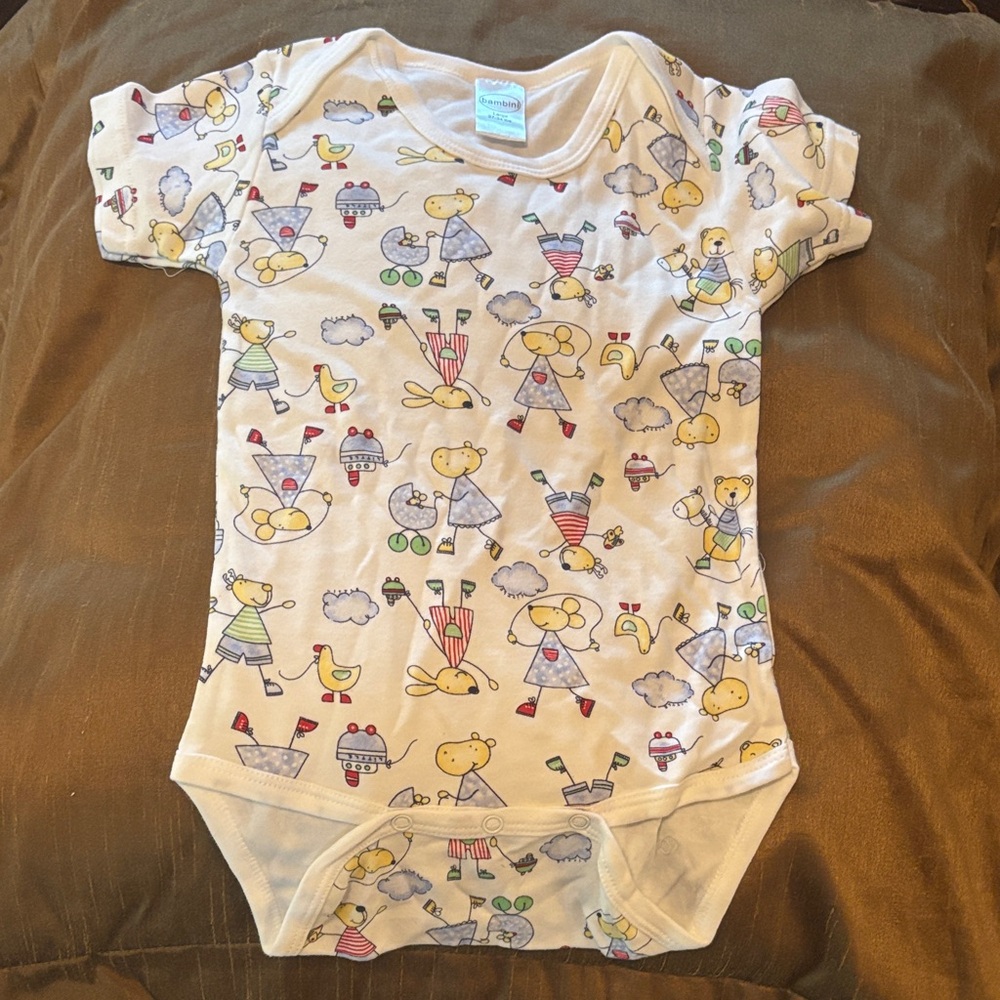 Playful Bear and Duck Print Kids Bodysuit